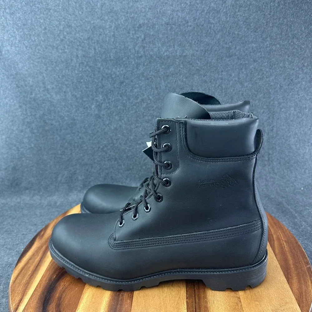 Golden Retriever Mens‎ Sz 11M Black Leather Waterproof Combat Boots 81380081